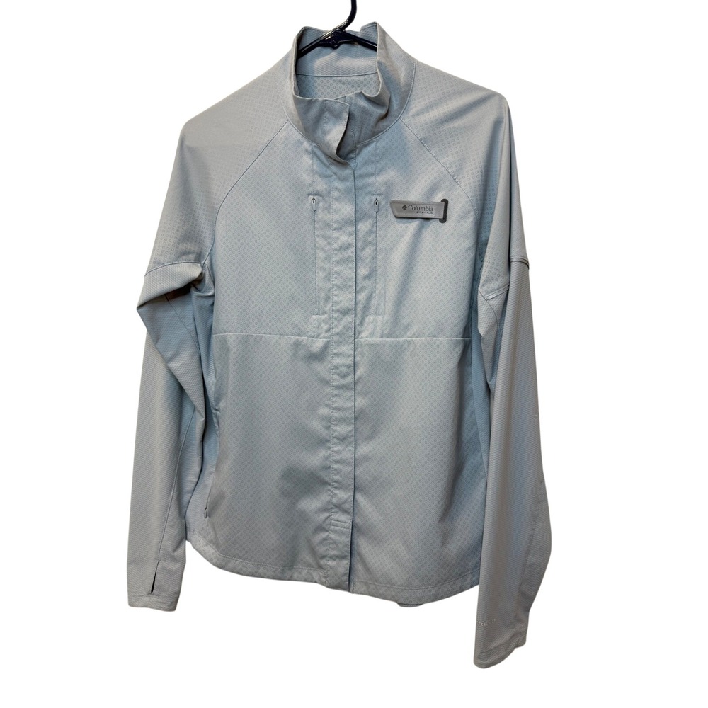 Columbia‎ PFG Women's Lightweight Spring Blue Zip Up Long Sleeve Jacket Small